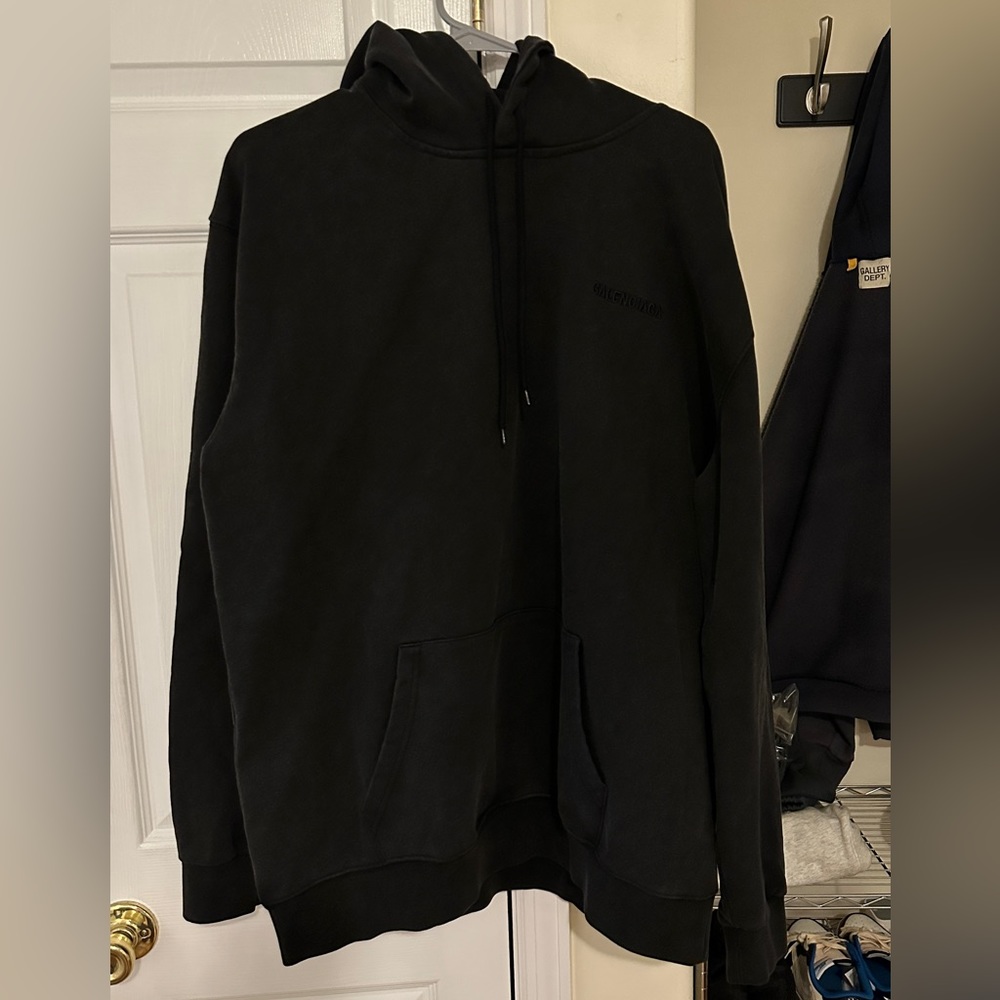 Balenciaga dark grey/black logo hoodie size Medium